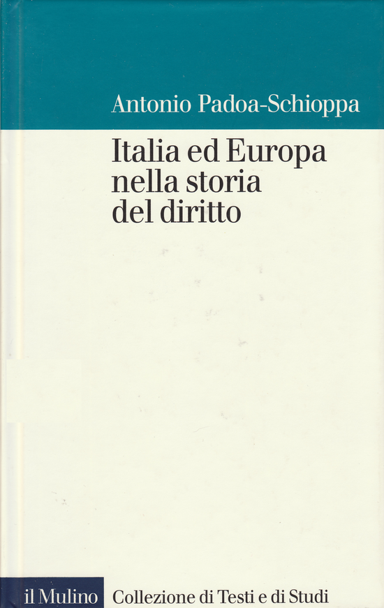 Copertina del libro Italia ed Europa nella storia del diritto